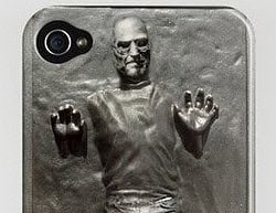 Steve Jobs grijpt vanuit de iPhone 4