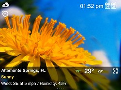 Weather Motion HD voor de iPad weerbeeld zonnig