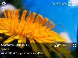 Weather Motion HD voor de iPad weerbeeld zonnig