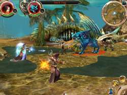 iPad versie Order and Chaos Online vechten met magie