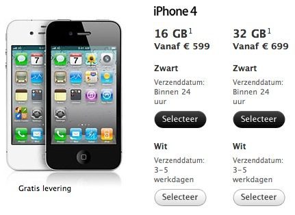 incident teleurstellen rooster Witte iPhone 4 vanaf nu in Nederland te koop [update]