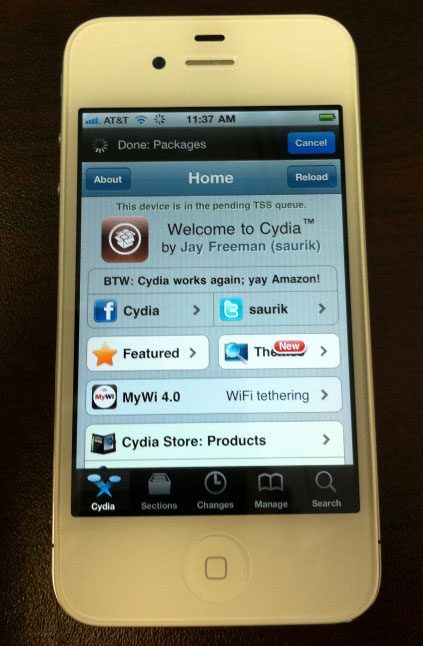 Witte iPhone 4 met jailbreak