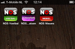 NOS Mobiele website pictogrammen
