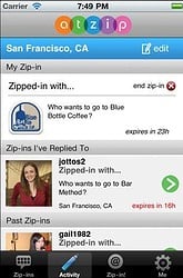 Sociale netwerken voor de iPhone AtZip