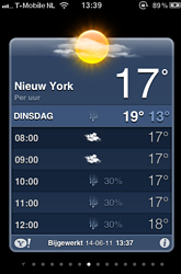 weersvoorspelling per uur iOS 5
