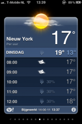 weersvoorspelling per uur iOS 5