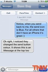 iOS 5 Uitgelicht iMessage conversatie