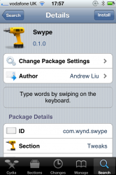 Swype jailbreak tweak