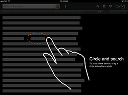 Bing for iPad: De Lasso tool maakt het zoeken naar woorden op een pagina veel makkelijker.