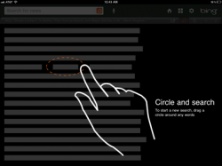 Bing for iPad: De Lasso tool maakt het zoeken naar woorden op een pagina veel makkelijker.