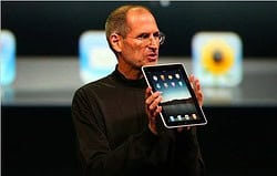 iPad als een laptop in Jobs handen