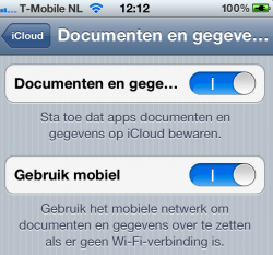 Documenten en gegevens in iCloud