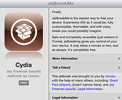 JailbreakMe.com: installeer Cydia