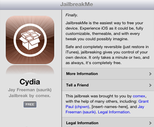 JailbreakMe.com: installeer Cydia