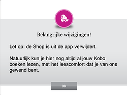 Kobo heeft de in-app winkel uit de app verwijderd.