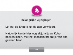 Kobo heeft de in-app winkel uit de app verwijderd.