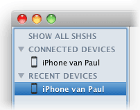Selecteer jouw iPhone, iPod touch of iPad