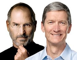 Steve Jobs en Tim Cook