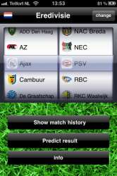 Voetbal Database iPhone wedstrijd kiezen