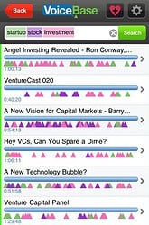 VoiceBase resultaten iPhone app