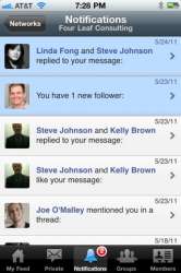 Yammer nieuwe notificaties pagina iPhone