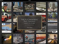 The 911 Memorial App iPad hoofdmenu