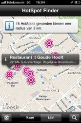 T-Mobile HotSpot Finder iPhone kaart