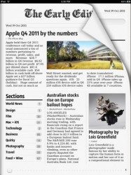 The Early Edition iPad voorpagina