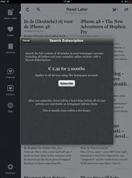 Search Subscription Instapaper