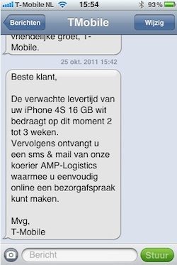 t-mobile sms levertijd iphone 4s