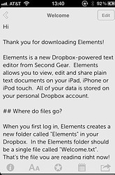 Elements tekstverwerker iPhone iPod touch