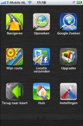 Navfree GPS Live Netherlands hoofdmenu