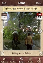 Storie iPhone verhaal van storm in Tokyo