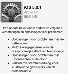 iOS 5.0.1 nieuwe firmware OTA update