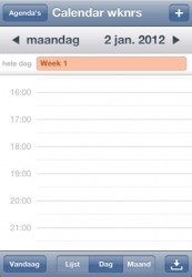 Weeknummers op de iPhone voorbeeld