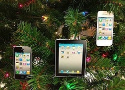 iOS-apparaten in kerstboom
