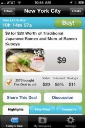 Korting-apps iPhone Groupon