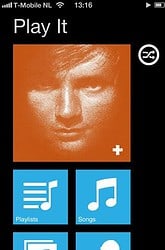 Play It Windows Phone 7 muziekspeler op iPhone screenshot