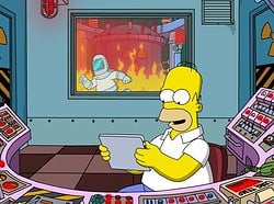 The Simpsons Homer met een iPad