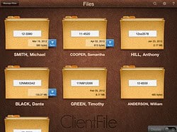 ClientFile iPad header klantendossiers