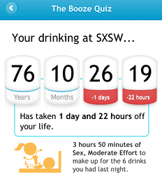 Mobiele webapp 100Proof laat de invloed van alcohol op je levensduur zien 