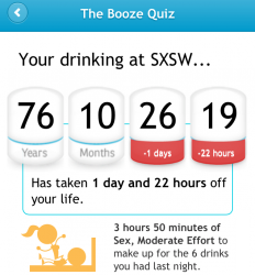 Mobiele webapp 100Proof laat de invloed van alcohol op je levensduur zien 