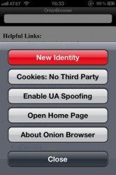 Onion Browser opties