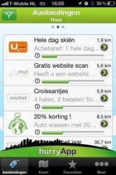HurryApp overzicht aanbiedingen