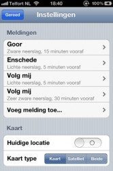 Regenmelding iPhone update