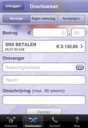 SNS Mobiel Bankieren geld overmaken