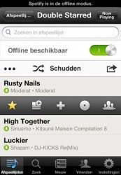 Spotify optiebalk onder nummer