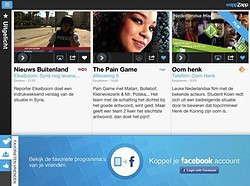 WappZapp.tv hoofdmenu koppel met Facebook