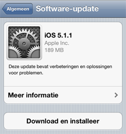 Updaten naar iOS 5.1.1