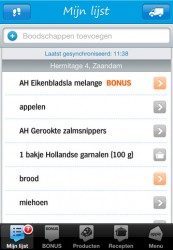 Appie iPhone-app Mijn Lijst vernieuwd